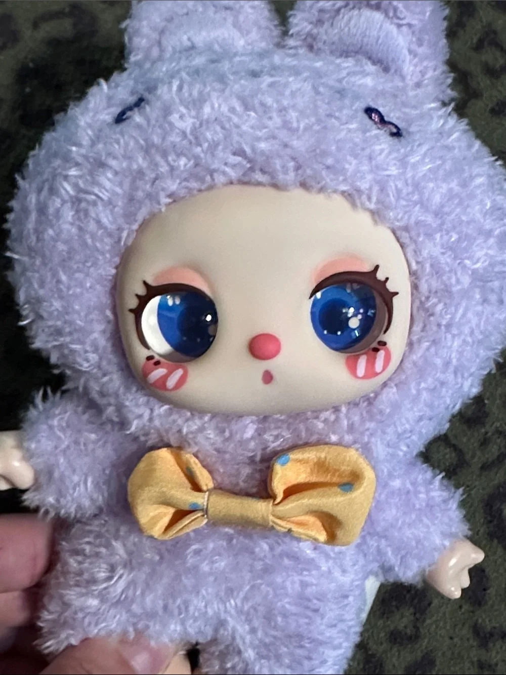 Lilac Plush Doll with Gold Bow - Collectible Kids Toy